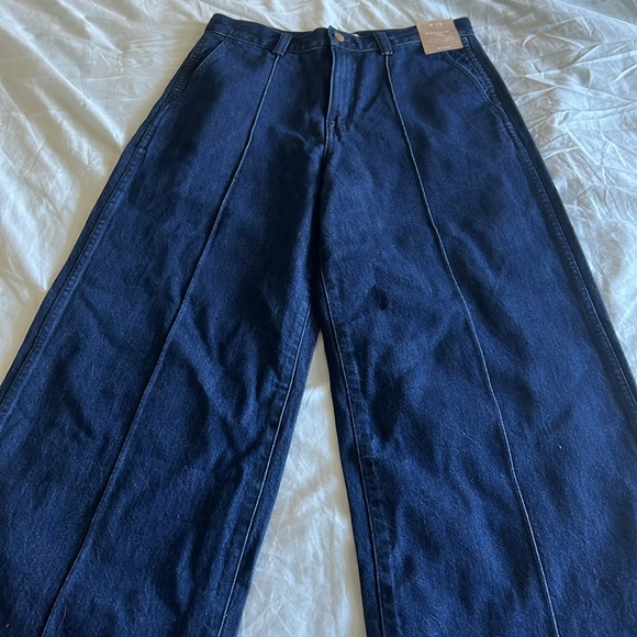 Madewell Super Wide-Leg Dark Blue Jeans - Picture 2 of 12